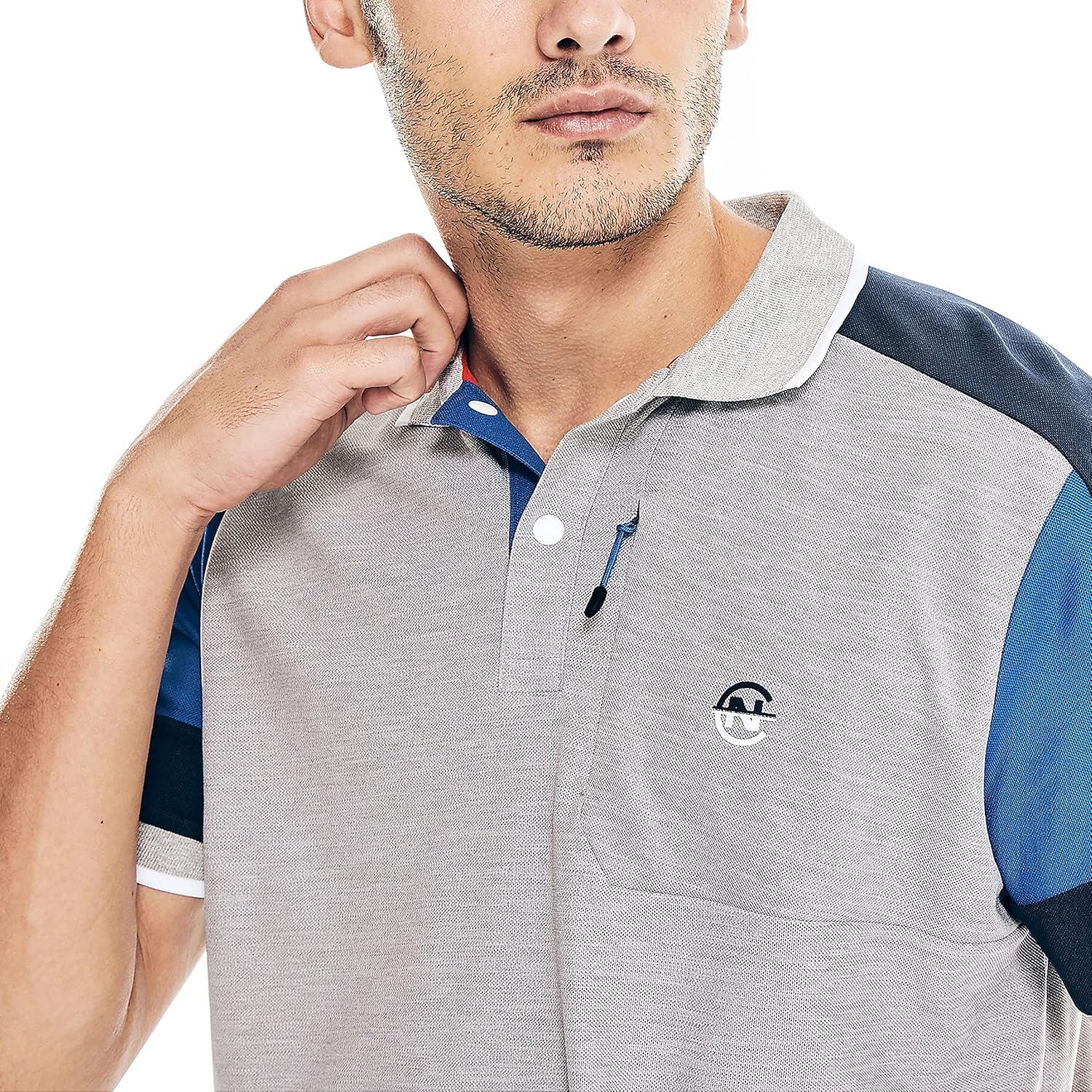 imageNautica Mens Sustainably Crafted Classic Fit PoloGrey Heather