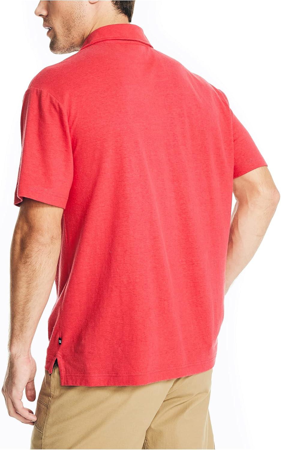 imageNautica Mens Sustainably Crafted Classic Fit PoloRococco Red