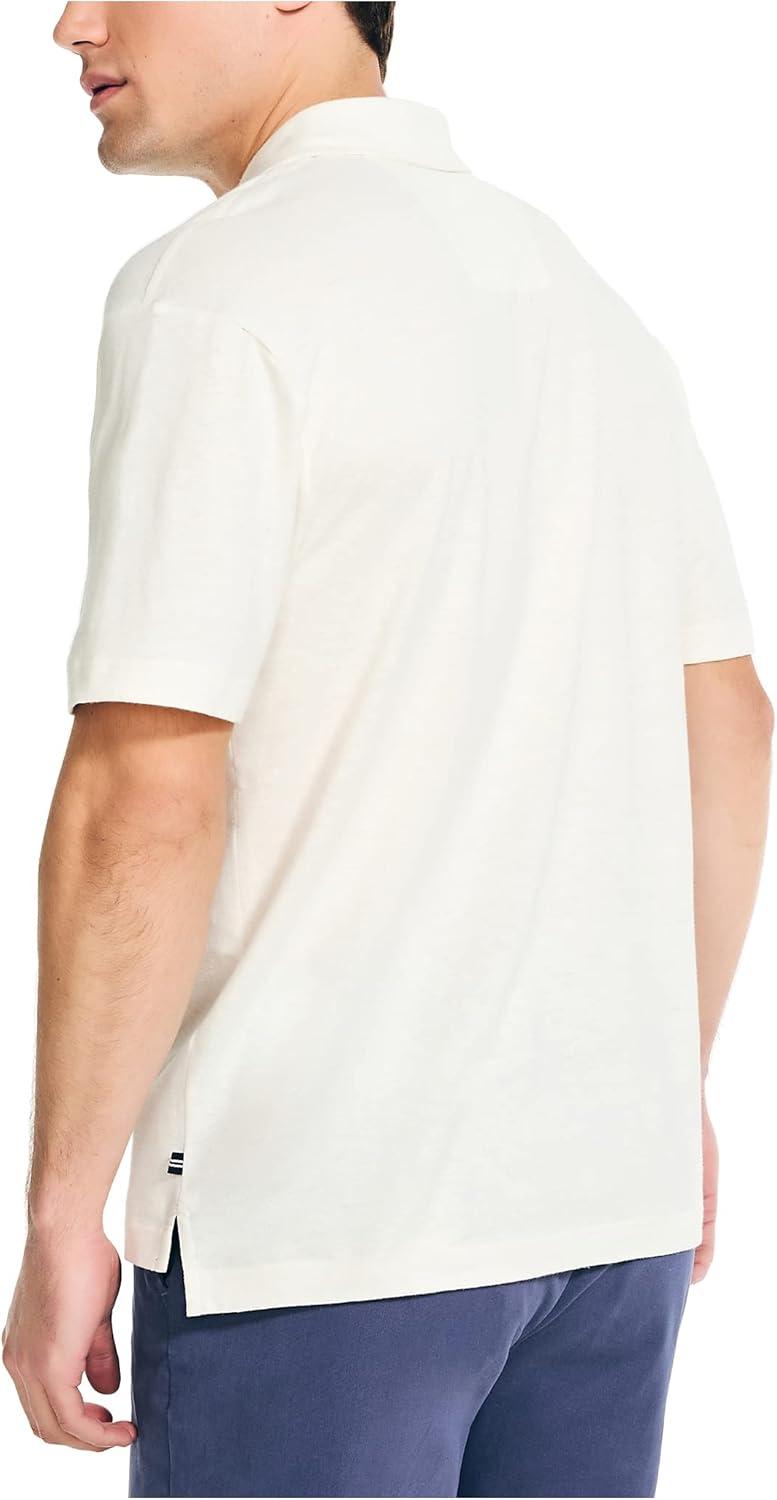 imageNautica Mens Sustainably Crafted Classic Fit PoloSail White
