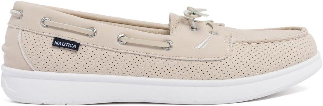 imageNautica Womens Casual Boat Shoes MocToe Loafers with Cushioned Insole Deck Fashion SneakerBone Perf