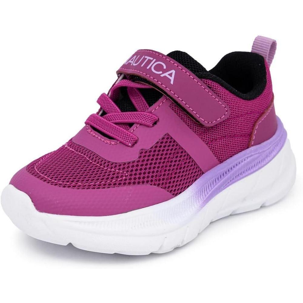 imageNautica Kids Fashion Sneaker Athletic Running Shoe with One Strap Boys GirlsToddlerLittle KidBerry Lilacmarigi