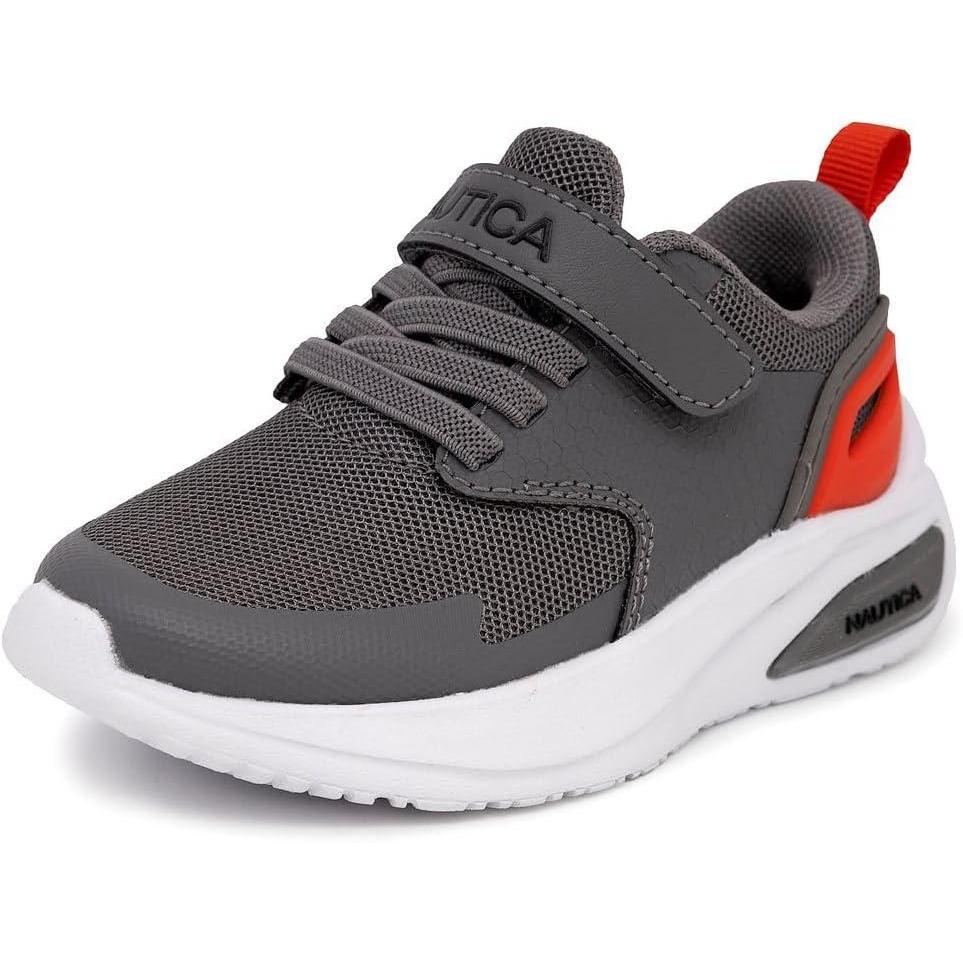 imageNautica Kids Fashion Sneaker Athletic Running Shoe with One Strap Boys GirlsToddlerLittle KidGrey Orangesawyer