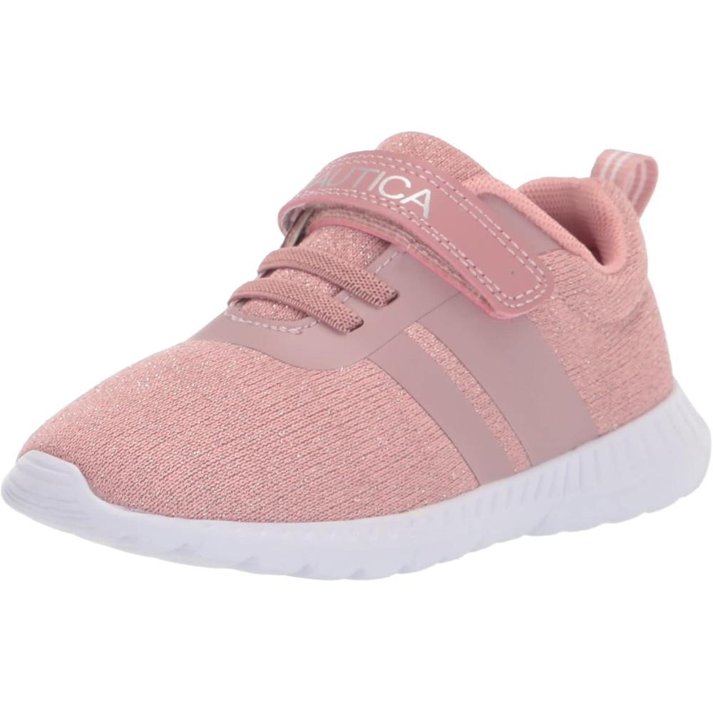 imageNautica Kids Fashion Sneaker Athletic Running Shoe with One Strap Boys GirlsToddlerLittle KidMauve Sparkle