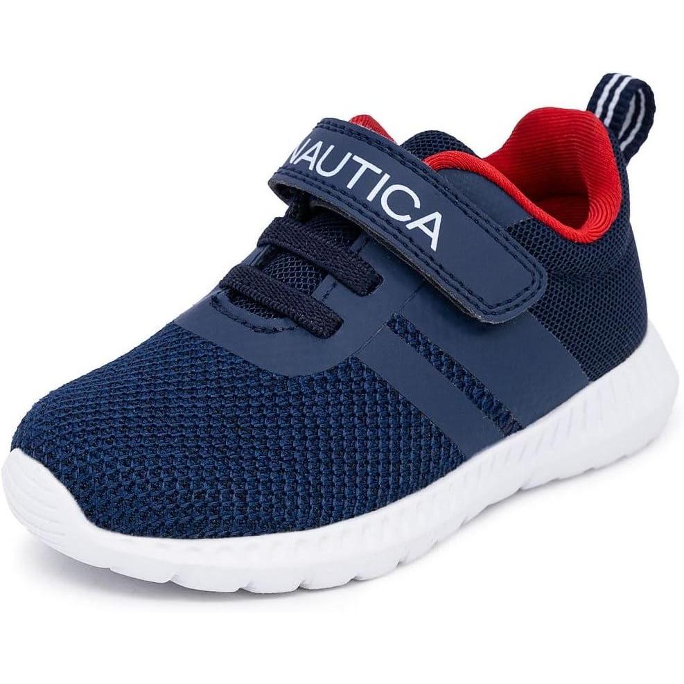 imageNautica Kids Fashion Sneaker Athletic Running Shoe with One Strap Boys GirlsToddlerLittle KidNavy White
