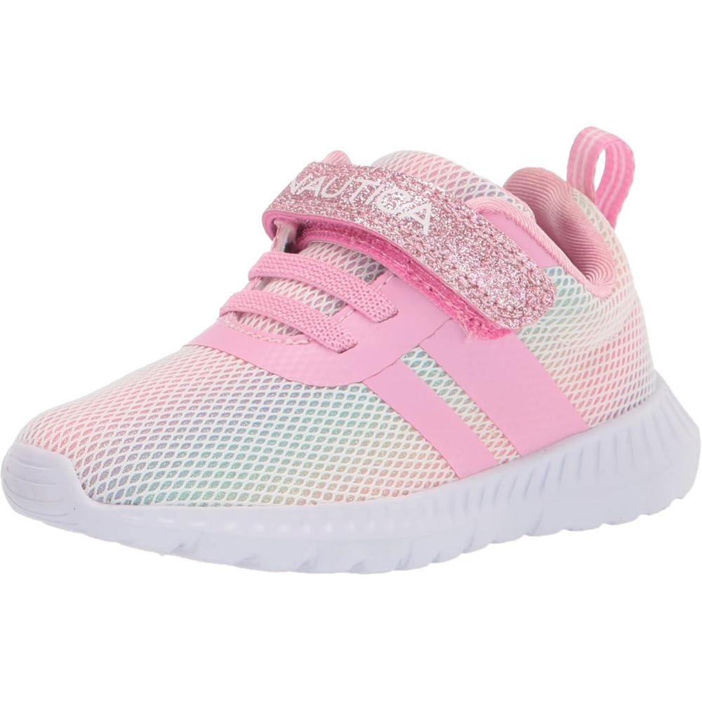 imageNautica Kids Fashion Sneaker Athletic Running Shoe with One Strap Boys GirlsToddlerLittle KidRainbow Sparkle