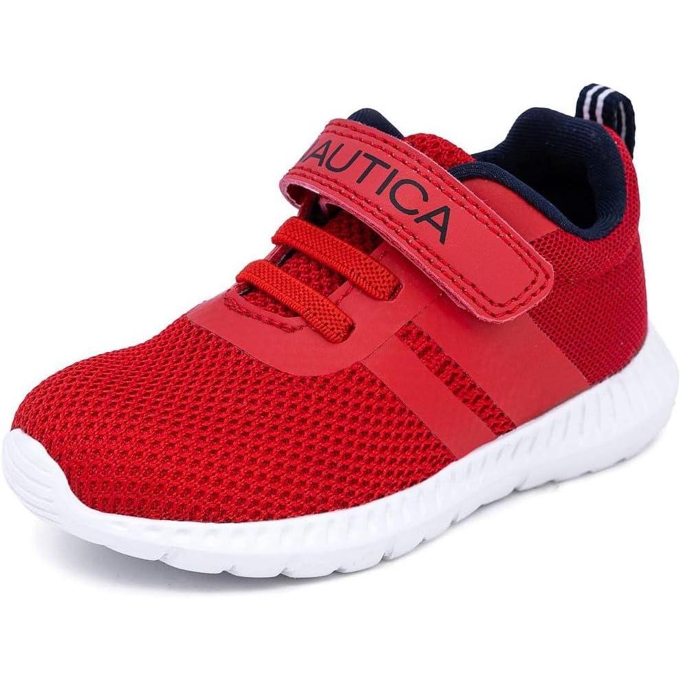 imageNautica Kids Fashion Sneaker Athletic Running Shoe with One Strap Boys GirlsToddlerLittle KidRed