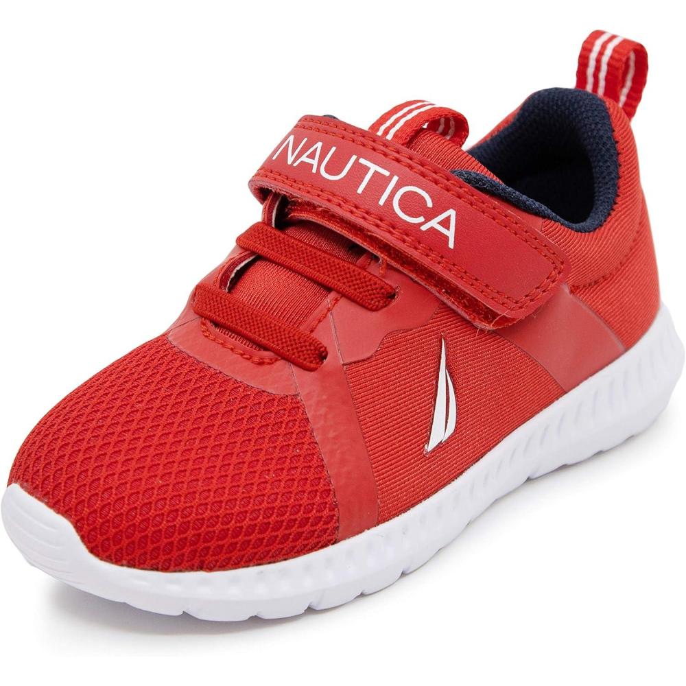 imageNautica Kids Fashion Sneaker Athletic Running Shoe with One Strap Boys GirlsToddlerLittle KidRed Meshjurnee