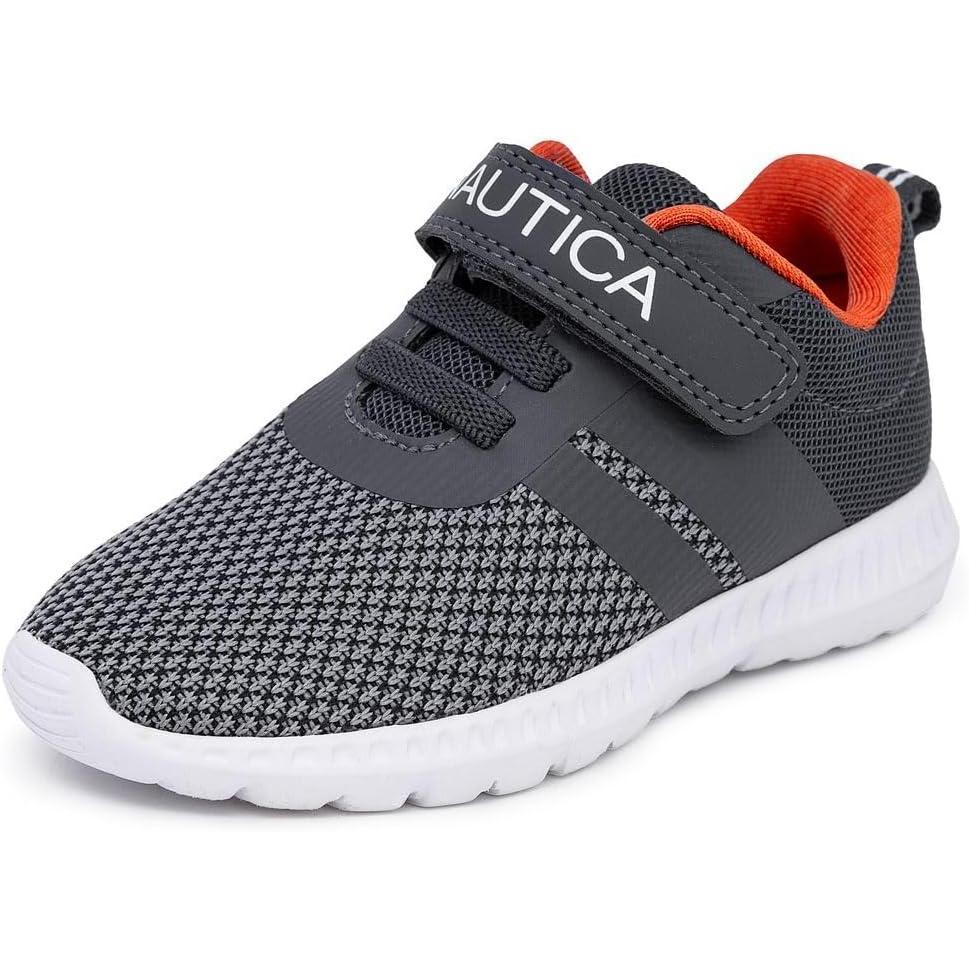 imageNautica Kids Fashion Sneaker Athletic Running Shoe with One Strap Boys GirlsToddlerLittle KidStorm Grey