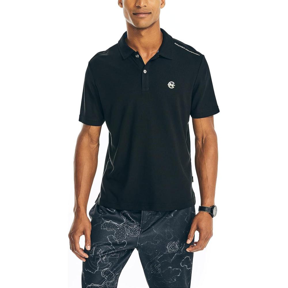 imageNautica Mens Sustainably Crafted Classic Fit PoloBlack