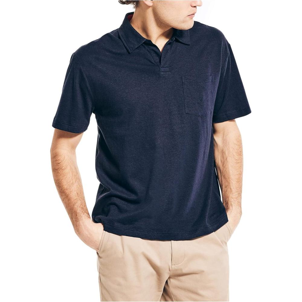 imageNautica Mens Sustainably Crafted Classic Fit PoloNavy Blue