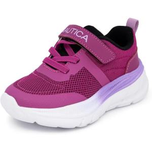 Nautica Kids Fashion Sneaker Athletic Running Shoe with One Strap |Boys – Girls|(Toddler/Little Kid)(Berry Lilac-marigi)