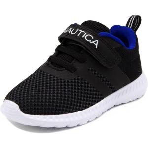 Nautica Kids Fashion Sneaker Athletic Running Shoe with One Strap |Boys – Girls|(Toddler/Little Kid)(Black Blue)