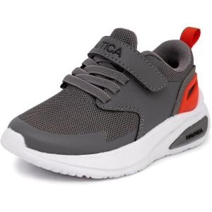 Nautica Kids Fashion Sneaker Athletic Running Shoe with One Strap |Boys – Girls|(Toddler/Little Kid)(Grey Orange-sawyer)