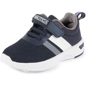 Nautica Kids Fashion Sneaker Athletic Running Shoe with One Strap |Boys – Girls|(Toddler/Little Kid)(Navy Grey-breck)