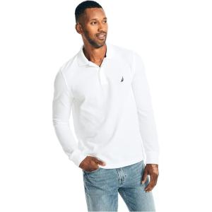 Nautica Mens Nautica Classic Fit Long-Sleeve Deck PoloNautica Classic Fit Long-Sleeve Deck Polo(Bright White)