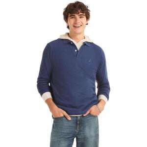 Nautica Mens Nautica Classic Fit Long-Sleeve Deck PoloNautica Classic Fit Long-Sleeve Deck Polo(Stellar Blue Heather)