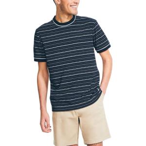 Nautica Men’s Sustainably Crafted Striped T-Shirt(Navy)