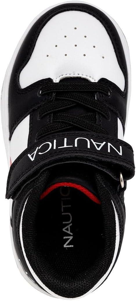 imageNautica Kids Adjustable Strap Shoes Comfortable Casual Sneakers for Boys and Girls Toddlers amp Little KidsBlack White Red