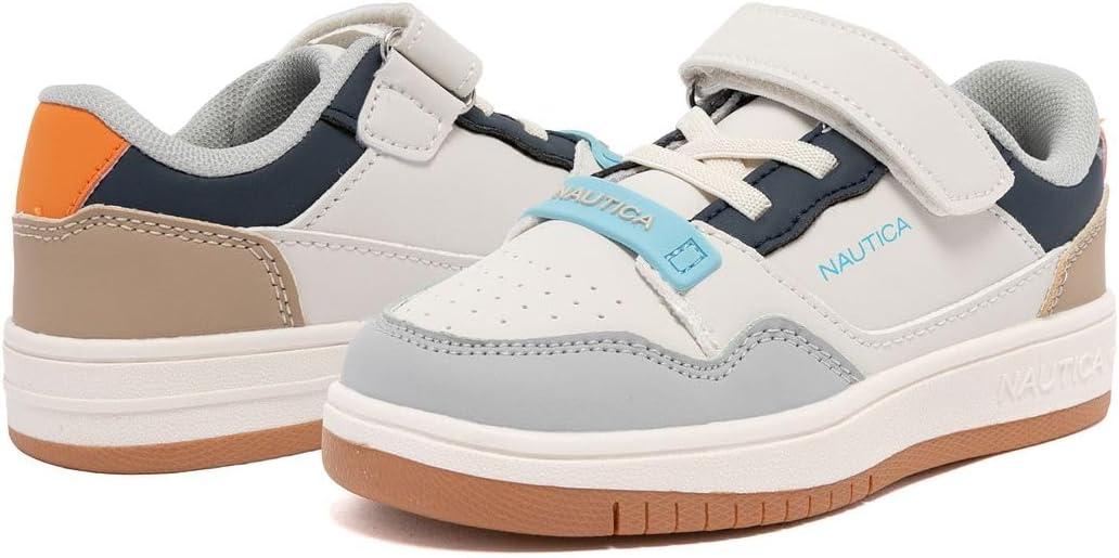 imageNautica Kids Adjustable Strap Shoes Comfortable Casual Sneakers for Boys and Girls Toddlers amp Little KidsBone Blockseaspray
