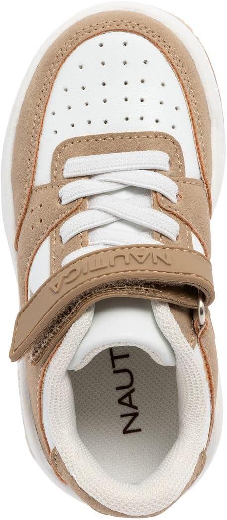 imageNautica Kids Adjustable Strap Shoes Comfortable Casual Sneakers for Boys and Girls Toddlers amp Little KidsKhaki Multihuntley