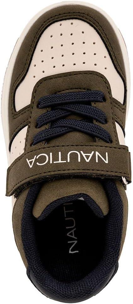 imageNautica Kids Adjustable Strap Shoes Comfortable Casual Sneakers for Boys and Girls Toddlers amp Little KidsOlive Bone