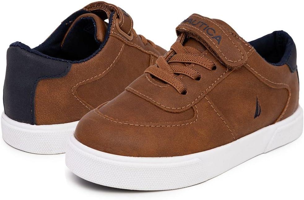 imageNautica Kids Adjustable Strap Shoes Comfortable Casual Sneakers for Boys and Girls Toddlers amp Little KidsTan