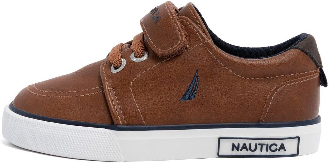 imageNautica Kids Adjustable Strap Shoes Comfortable Casual Sneakers for Boys and Girls Toddlers amp Little KidsTan X Berrian