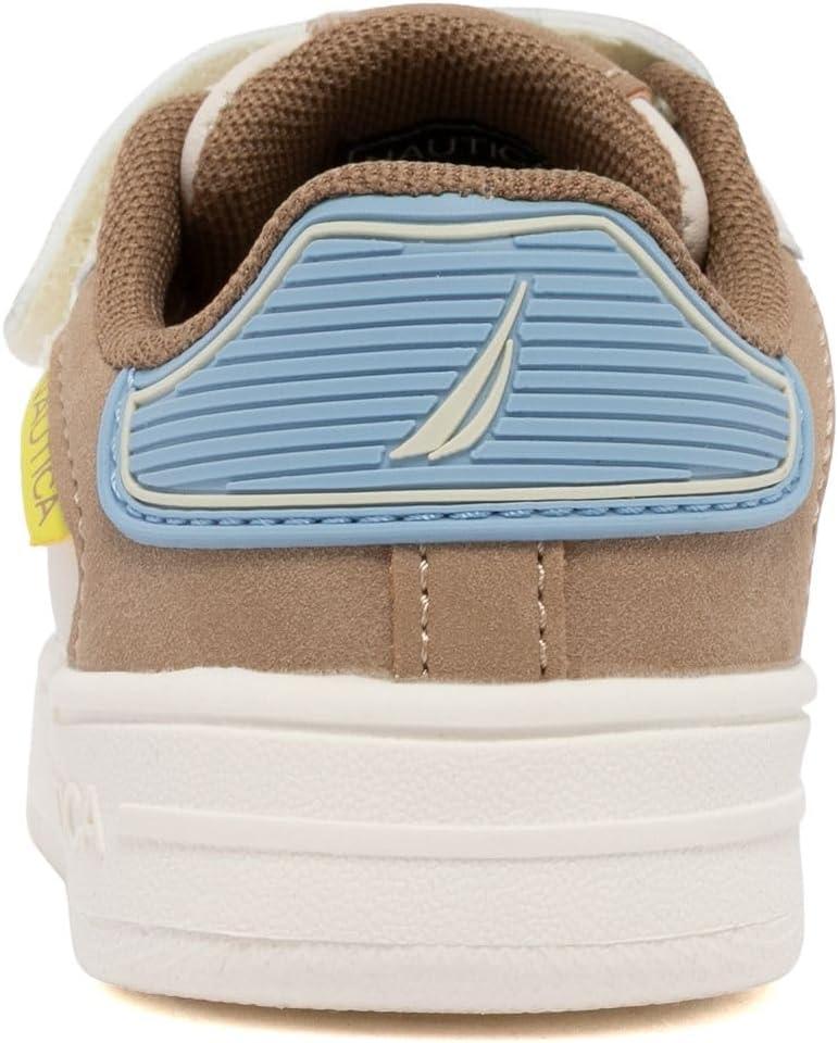imageNautica Kids Adjustable Strap Shoes Comfortable Casual Sneakers for Boys and Girls Toddlers amp Little KidsTaupe Multi