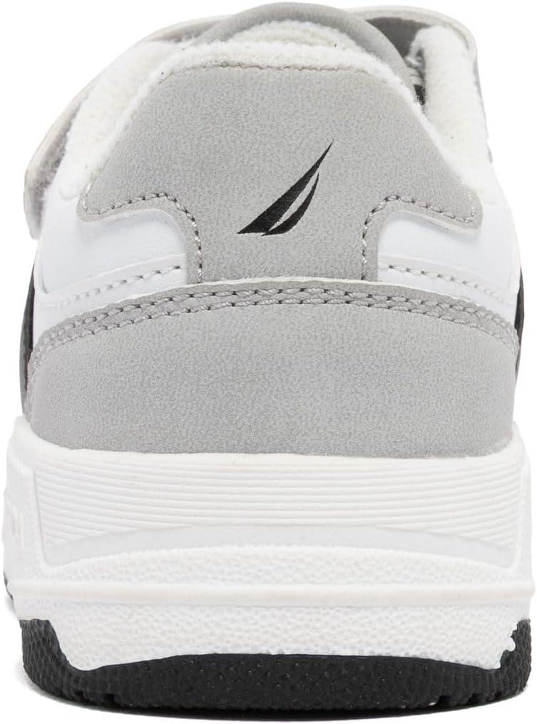 imageNautica Kids Adjustable Strap Shoes Comfortable Casual Sneakers for Boys and Girls Toddlers amp Little KidsWhite Black Grey
