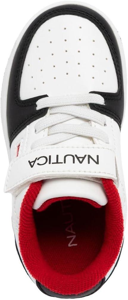 imageNautica Kids Adjustable Strap Shoes Comfortable Casual Sneakers for Boys and Girls Toddlers amp Little KidsWhite Black Red