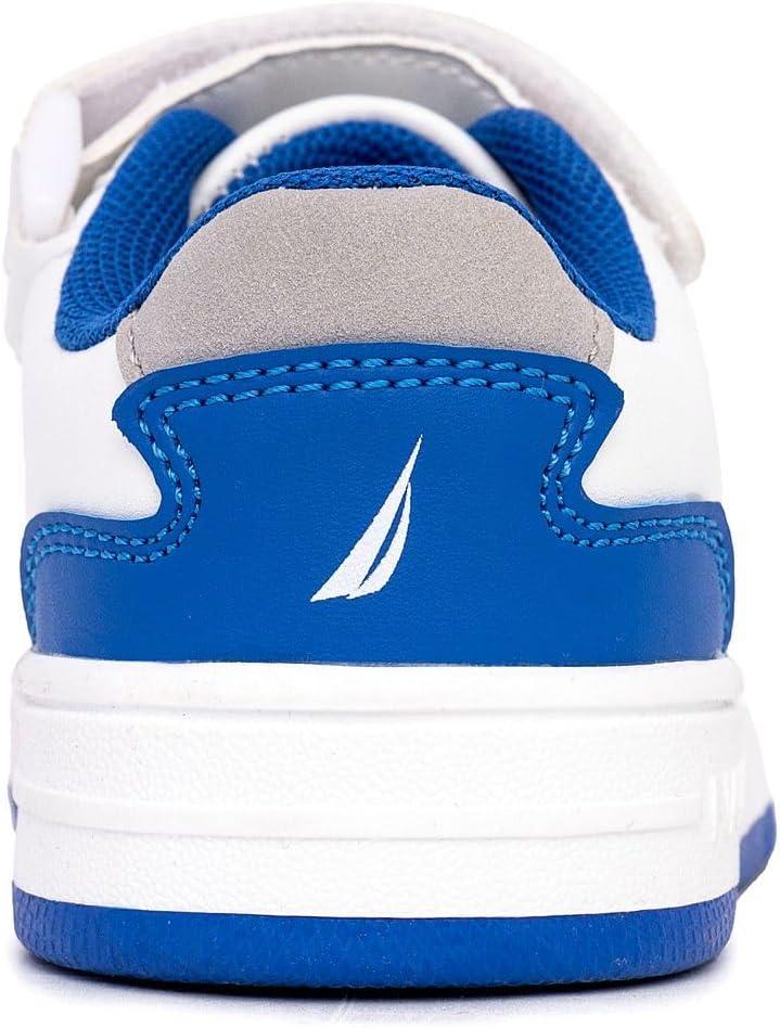 imageNautica Kids Adjustable Strap Shoes Comfortable Casual Sneakers for Boys and Girls Toddlers amp Little KidsWhite Blue Greyjarrell