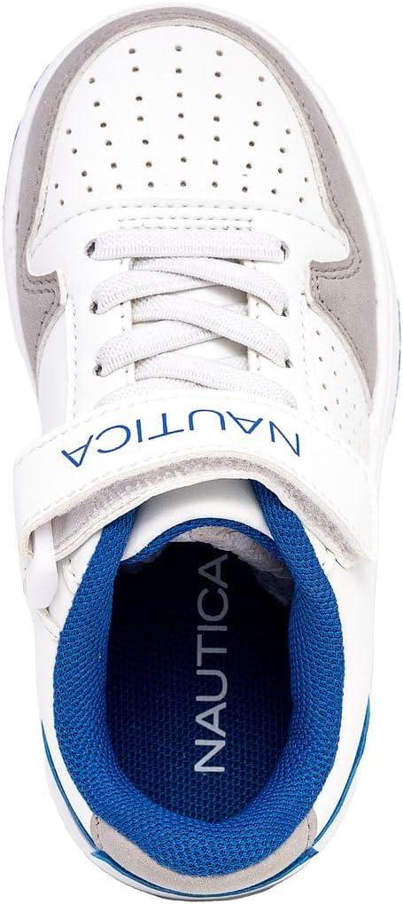 imageNautica Kids Adjustable Strap Shoes Comfortable Casual Sneakers for Boys and Girls Toddlers amp Little KidsWhite Blue Greyjarrell