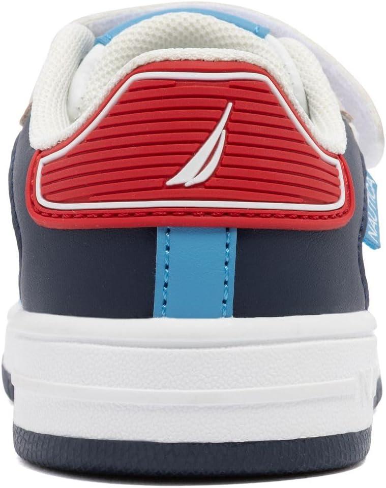 imageNautica Kids Adjustable Strap Shoes Comfortable Casual Sneakers for Boys and Girls Toddlers amp Little KidsWhite Blue Red