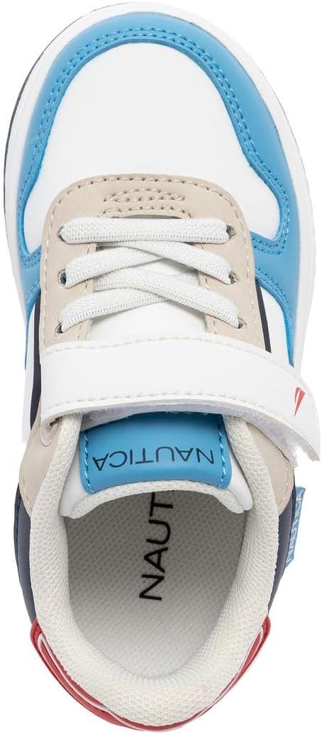 imageNautica Kids Adjustable Strap Shoes Comfortable Casual Sneakers for Boys and Girls Toddlers amp Little KidsWhite Blue Red