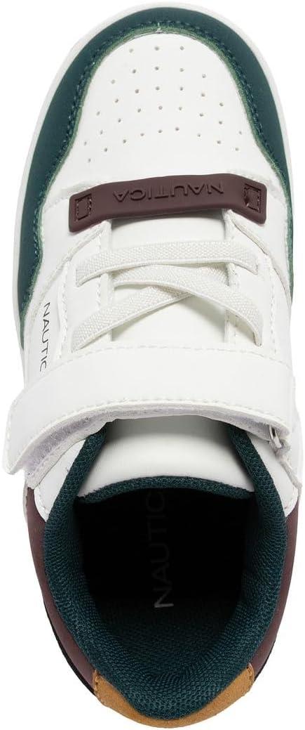 imageNautica Kids Adjustable Strap Shoes Comfortable Casual Sneakers for Boys and Girls Toddlers amp Little KidsWhite Green Burgundyseaspray