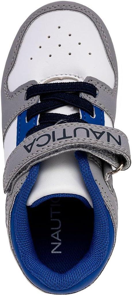 imageNautica Kids Adjustable Strap Shoes Comfortable Casual Sneakers for Boys and Girls Toddlers amp Little KidsWhite Greycaraoni