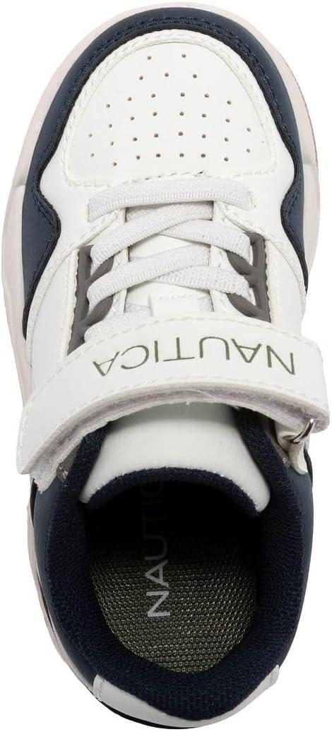 imageNautica Kids Adjustable Strap Shoes Comfortable Casual Sneakers for Boys and Girls Toddlers amp Little KidsWhiteWhitehadley