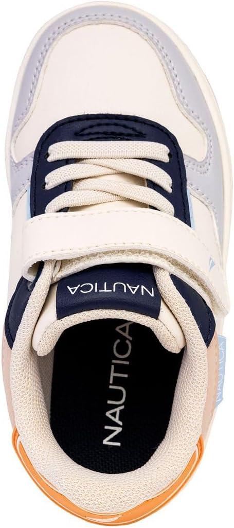 imageNautica Kids Adjustable Strap Shoes Comfortable Casual Sneakers for Boys and Girls Toddlers amp Little KidsWhitenavy Blue