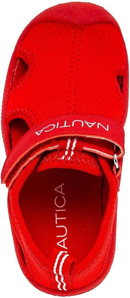 imageNautica Kids Protective Water ShoeClosedToe Sport Sandal Boy Girl Big KidLittle KidToddlerRed Hex Neo