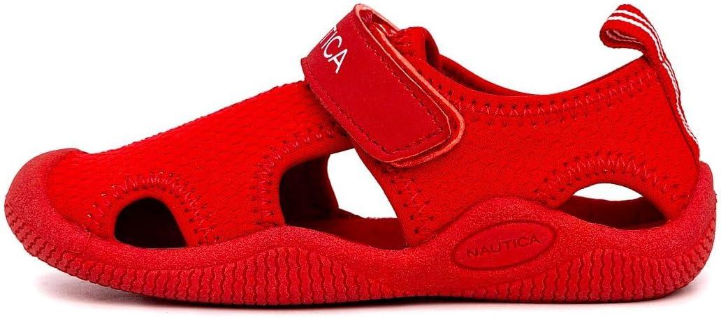 imageNautica Kids Protective Water ShoeClosedToe Sport Sandal Boy Girl Big KidLittle KidToddlerRed Hex Neo