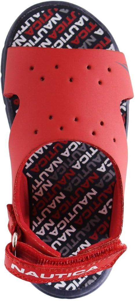 imageNautica Kids Sports Sandals Water Shoes Open Toe Athletic Summer Sandal Boy Girl Little KidBig KidRed Navy Logo
