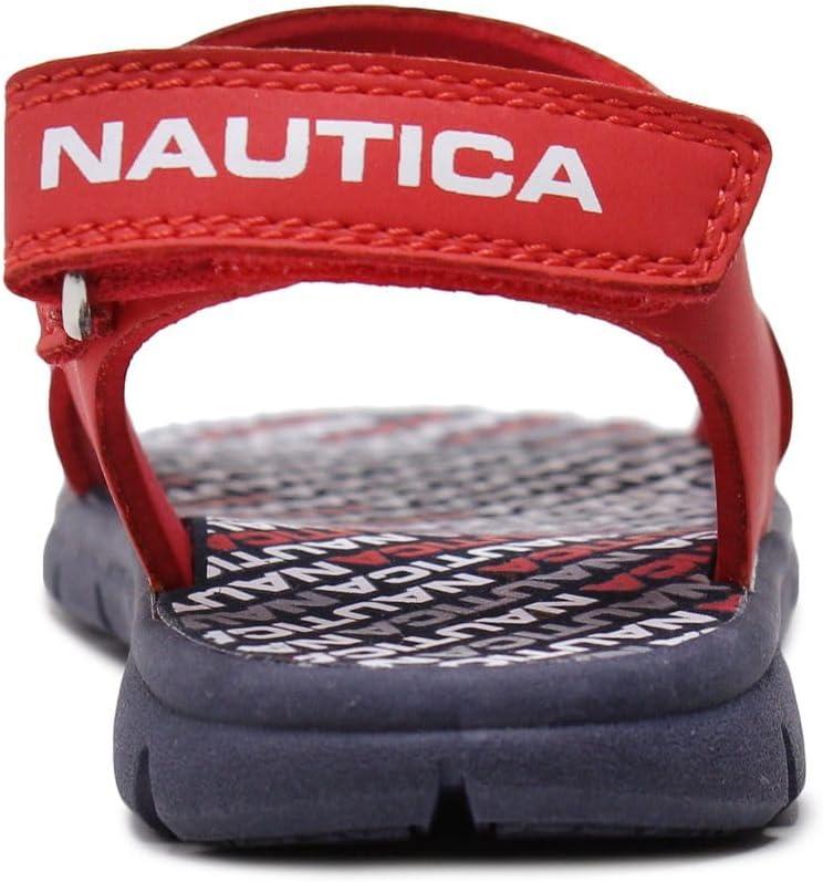 imageNautica Kids Sports Sandals Water Shoes Open Toe Athletic Summer Sandal Boy Girl Little KidBig KidRed Navy Logo