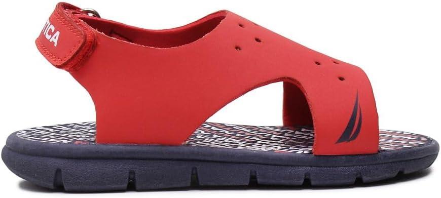 imageNautica Kids Sports Sandals Water Shoes Open Toe Athletic Summer Sandal Boy Girl Little KidBig KidRed Navy Logo