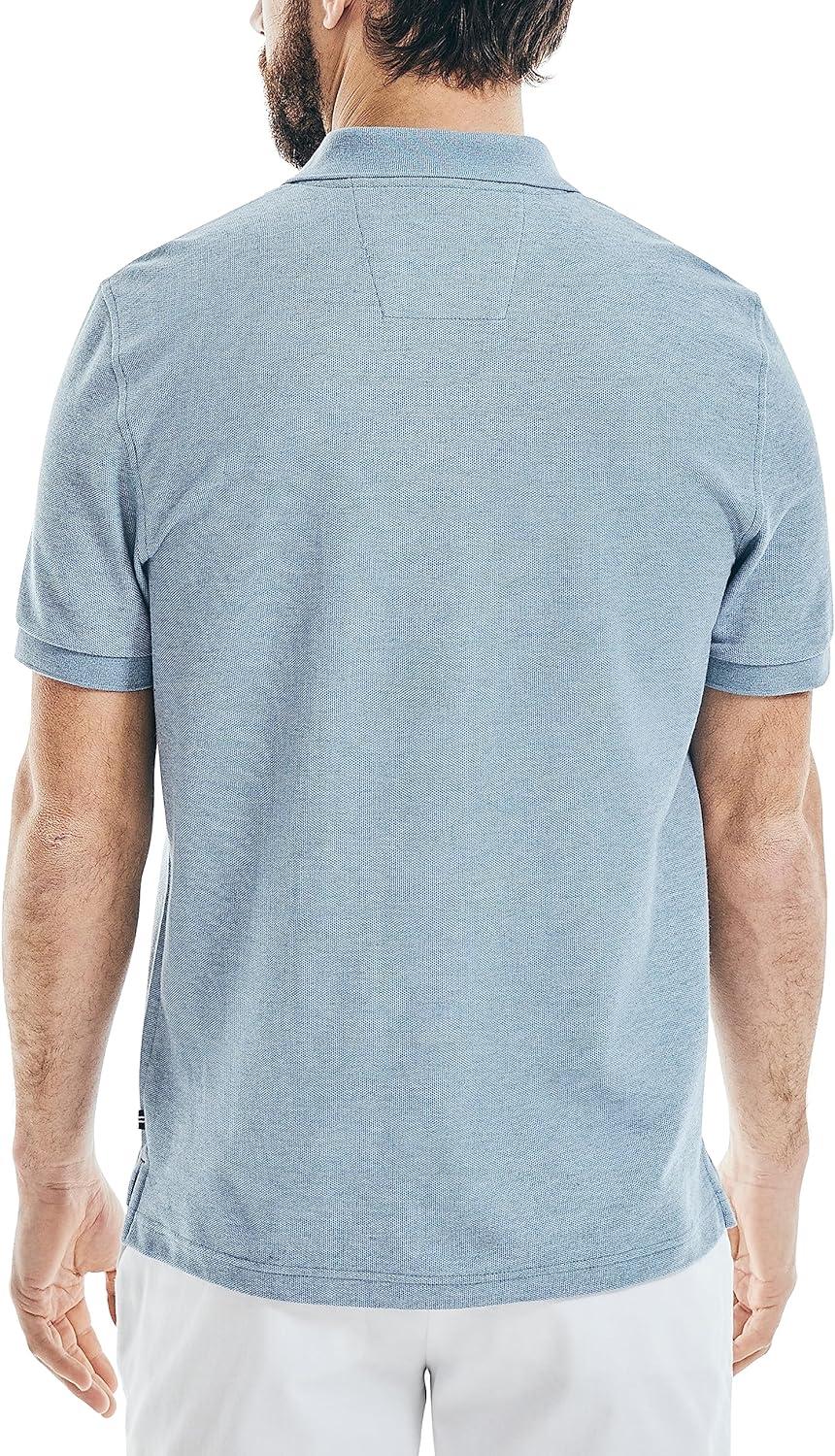 imageNautica Mens Classic Short Sleeve Solid Performance Deck Polo ShirtDeep Anchor Hea