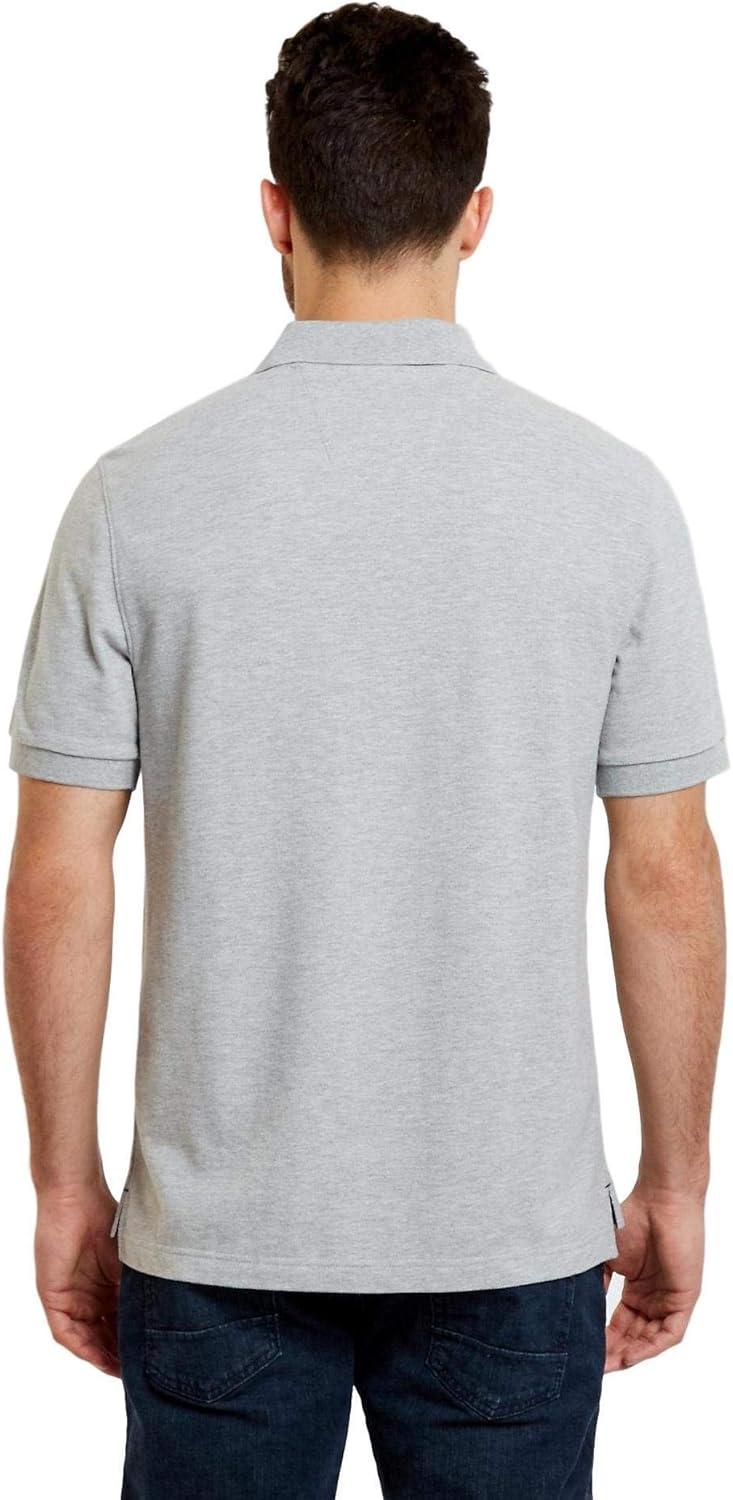 imageNautica Mens Classic Short Sleeve Solid Performance Deck Polo ShirtGrey Basic Polo