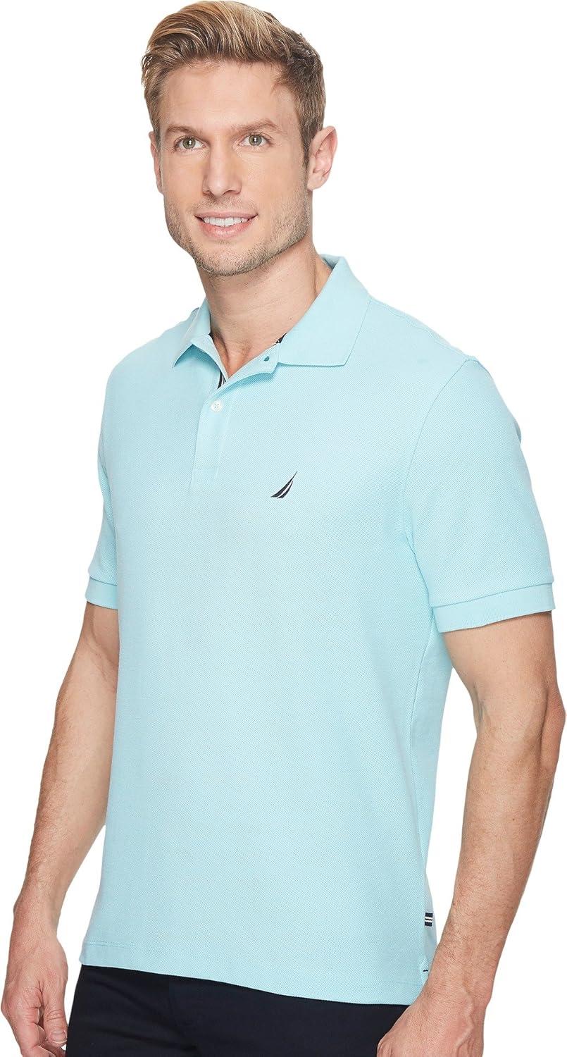 imageNautica Mens Classic Short Sleeve Solid Performance Deck Polo ShirtHarbor Mist