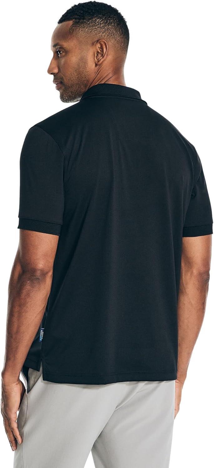 imageNautica Mens Classic Short Sleeve Solid Performance Deck Polo ShirtNavtech Performance Black