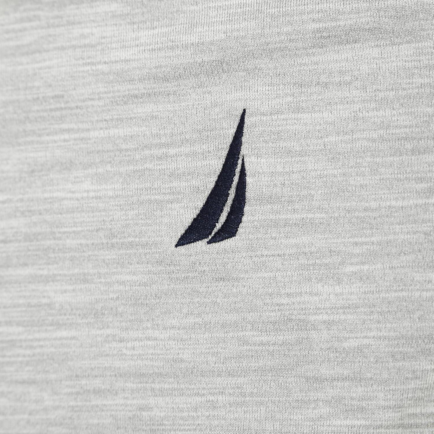 imageNautica Mens Classic Short Sleeve Solid Performance Deck Polo ShirtNavtech Performance Grey Heather