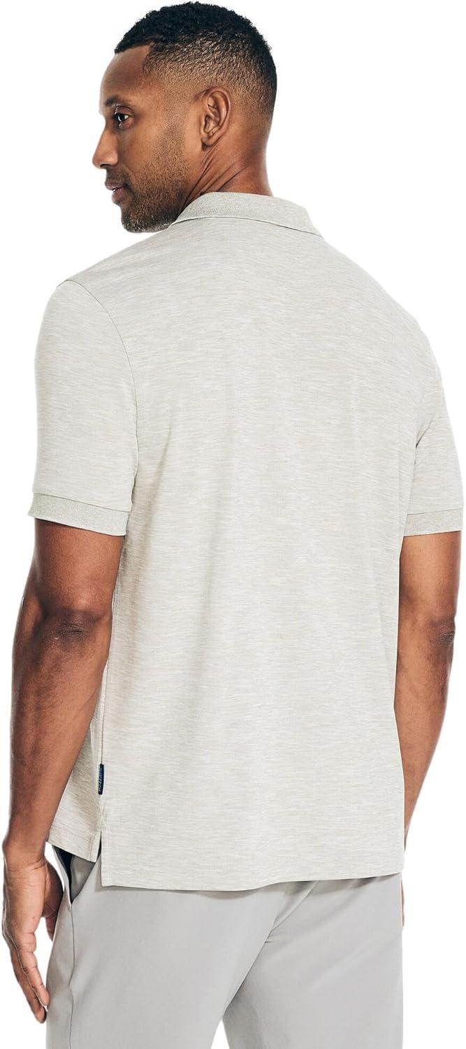 imageNautica Mens Classic Short Sleeve Solid Performance Deck Polo ShirtNavtech Performance Grey Heather