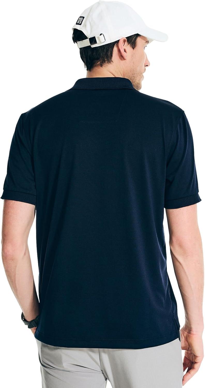imageNautica Mens Classic Short Sleeve Solid Performance Deck Polo ShirtNavtech Performance Navy